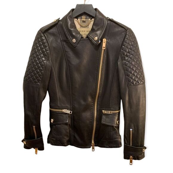 ❤️SOLD❤️BURBERRY London England Leather Jacket Size: US 6 - Picture 1 of 16